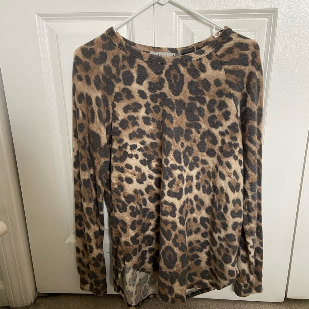 Leopard fleece tunic